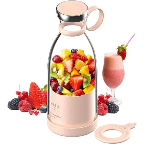 Portable USB Rechargeable Mini Blender Bottle – Fresh Juice Maker 350ml | Travel Smoothie Blender for Shakes, Juices & Baby Food