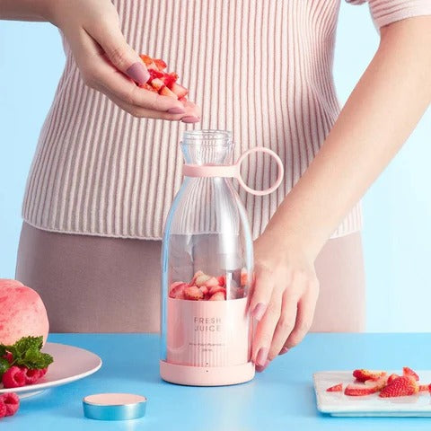 Portable USB Rechargeable Mini Blender Bottle – Fresh Juice Maker 350ml | Travel Smoothie Blender for Shakes, Juices & Baby Food