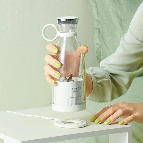 Portable USB Rechargeable Mini Blender Bottle – Fresh Juice Maker 350ml | Travel Smoothie Blender for Shakes, Juices & Baby Food